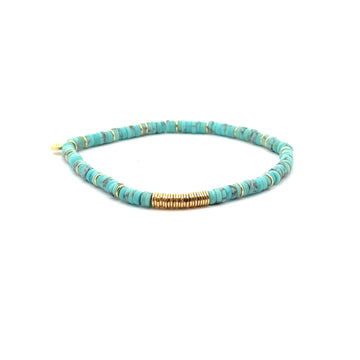 Gemstone Beaded Stretch Bracelet Turquoise