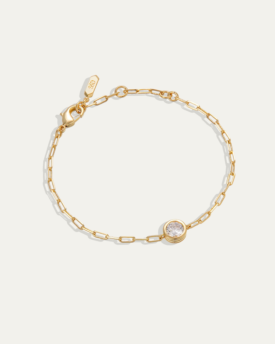 Ava Paperclip Bracelet in Diamond