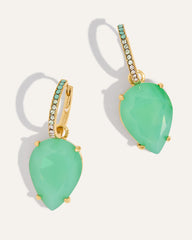 Sana Versatile Huggie Hoops | Mint Diamond