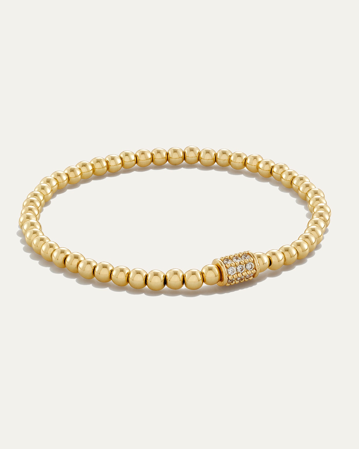 Pavé Rondelle Stackable Beaded Bracelet
