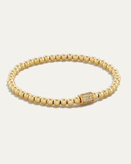 Pavé Rondelle Stackable Gold Beaded Bracelet 