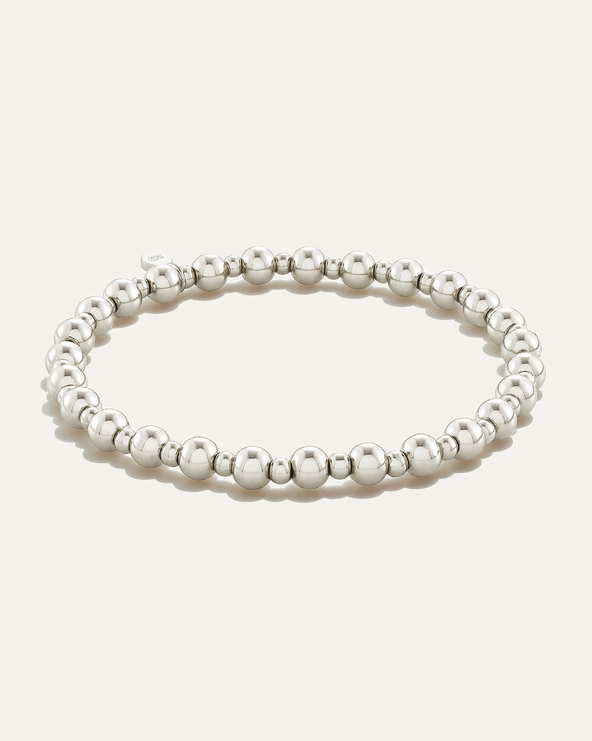 All Day 3 & 5mm Beaded Stretch Bracelet | Silver