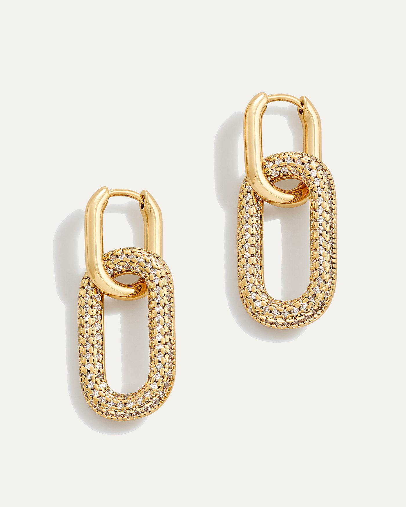 Reversible Pavé Link Earrings