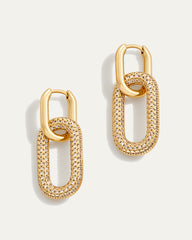 Reversible Pavé Link Earrings