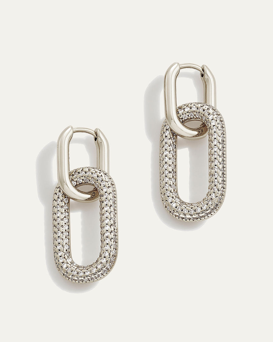 Reversible Pavé Link Earrings