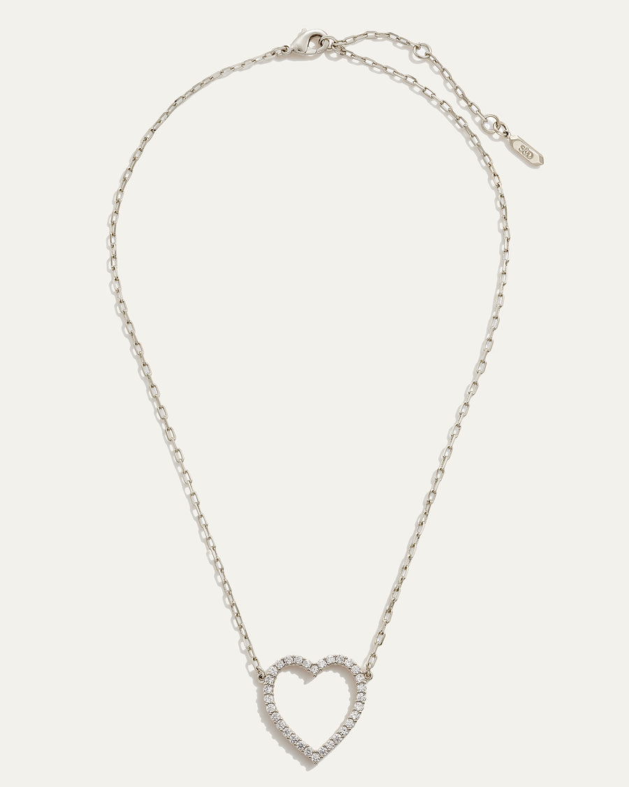 Whitney Open Heart Necklace | Silver