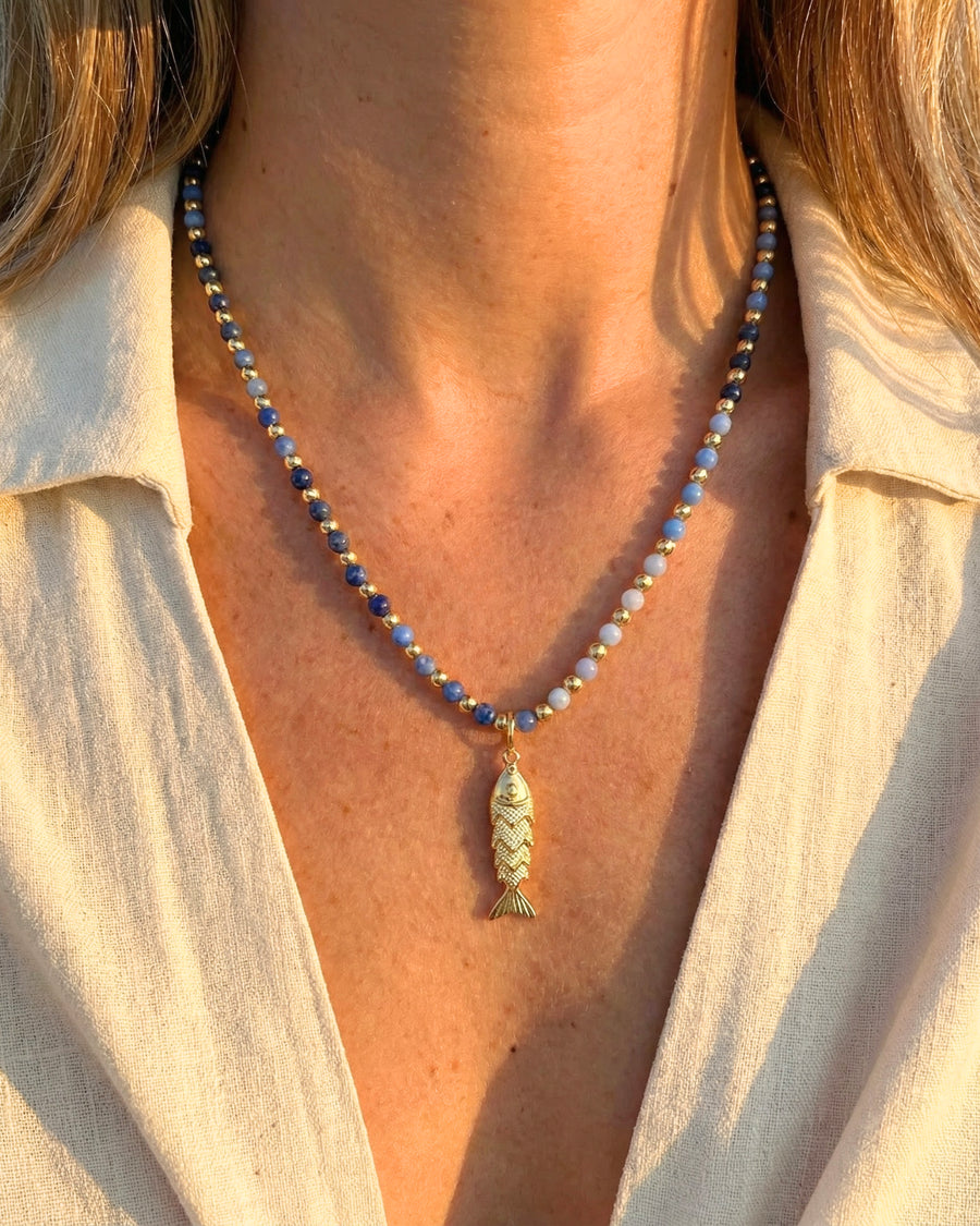 Kate Gemstone Necklace in Blue