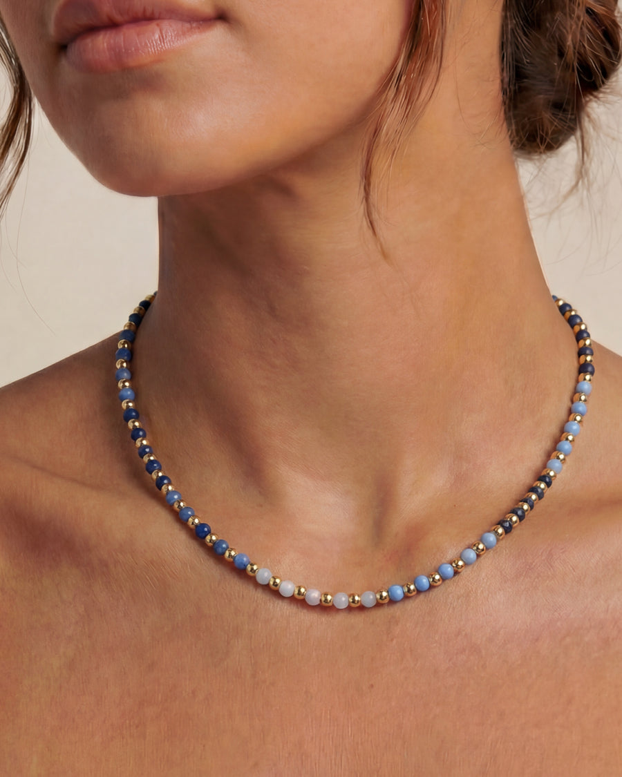 Kate Gemstone Necklace in Blue