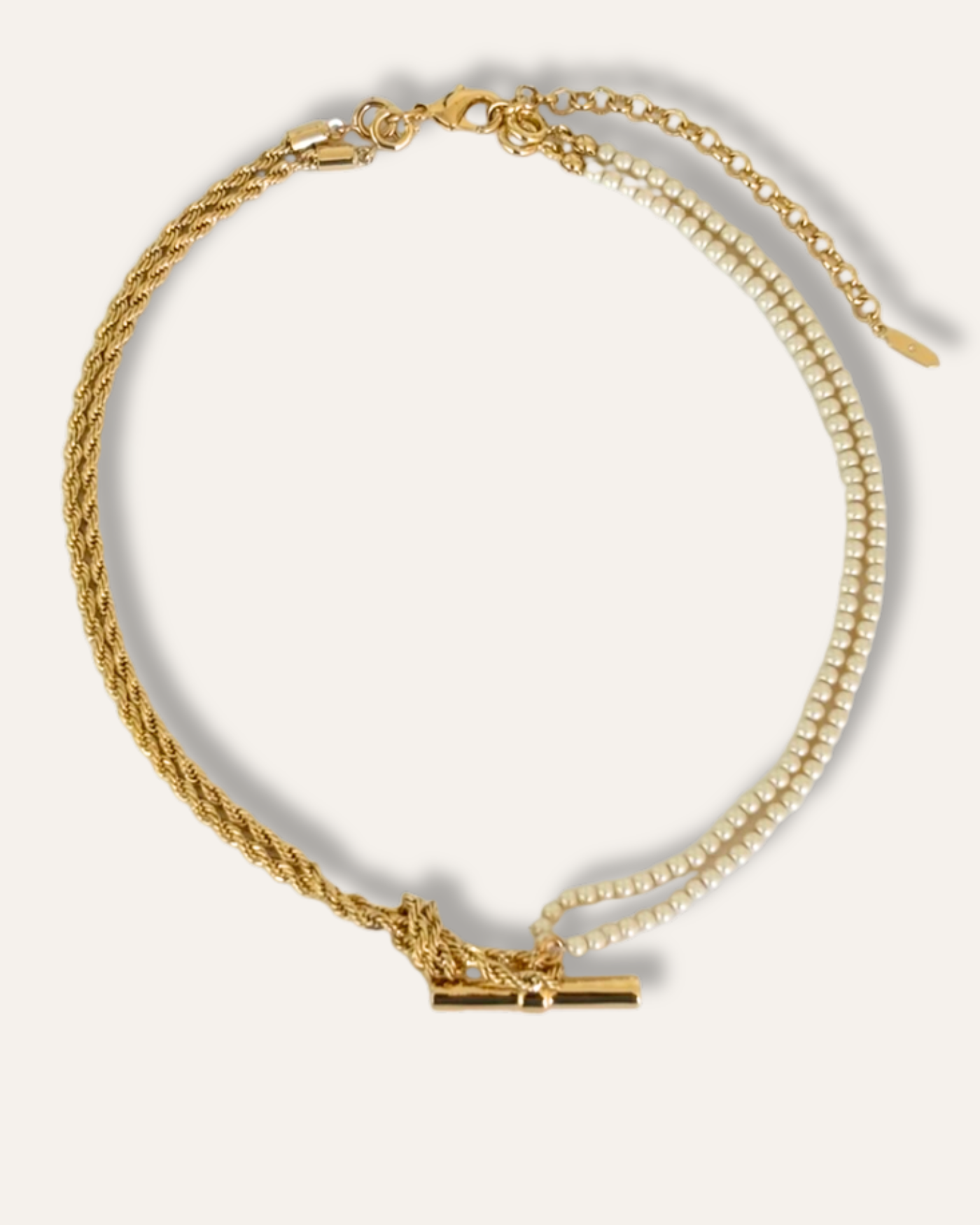 Rope and Pearl Toggle Necklace (Never released!)