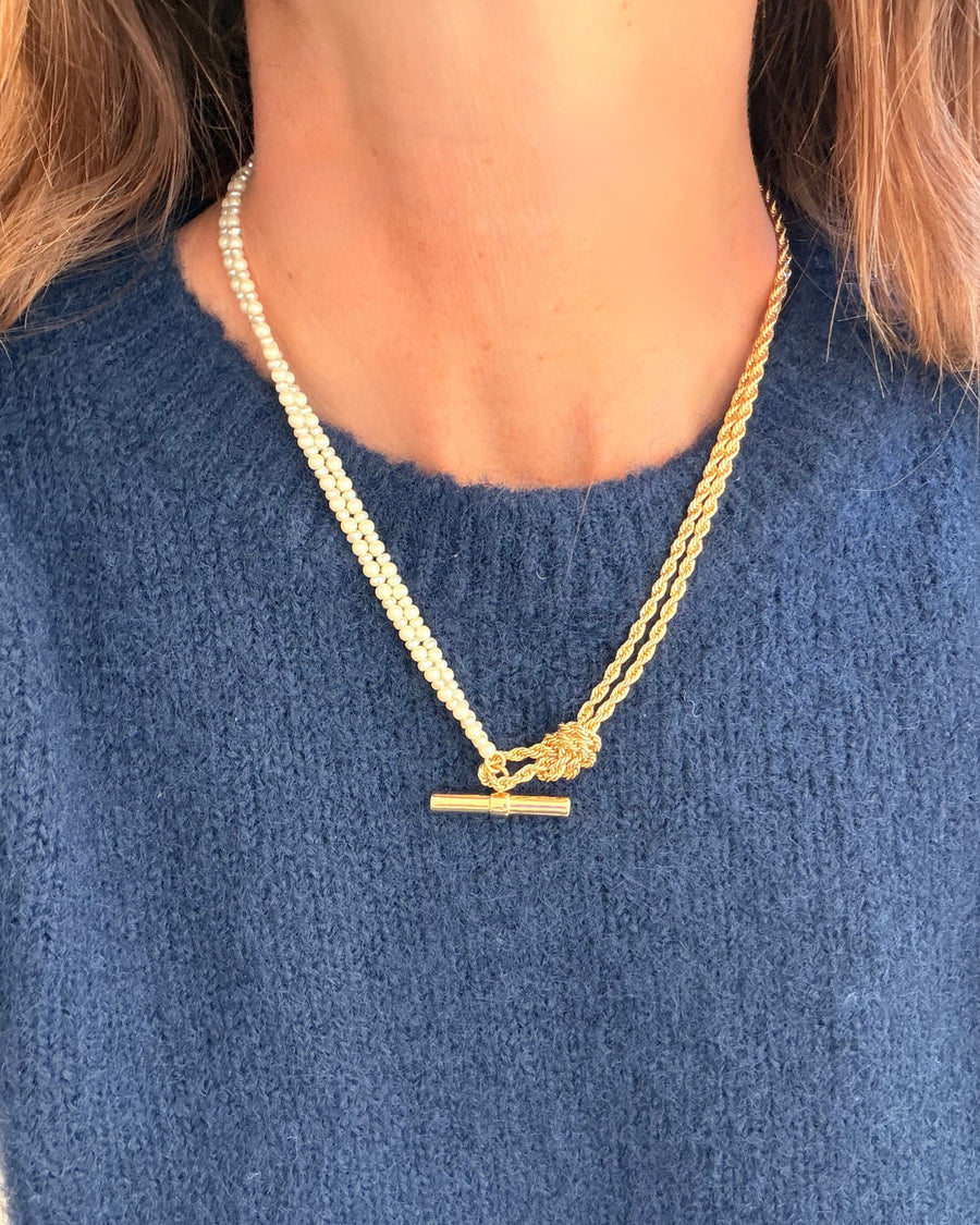 Rope and Pearl Toggle Necklace (Never released!)