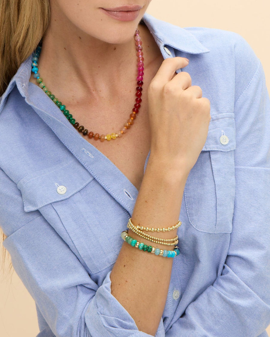 Rainbow Beaded Candy Stretch Bracelet