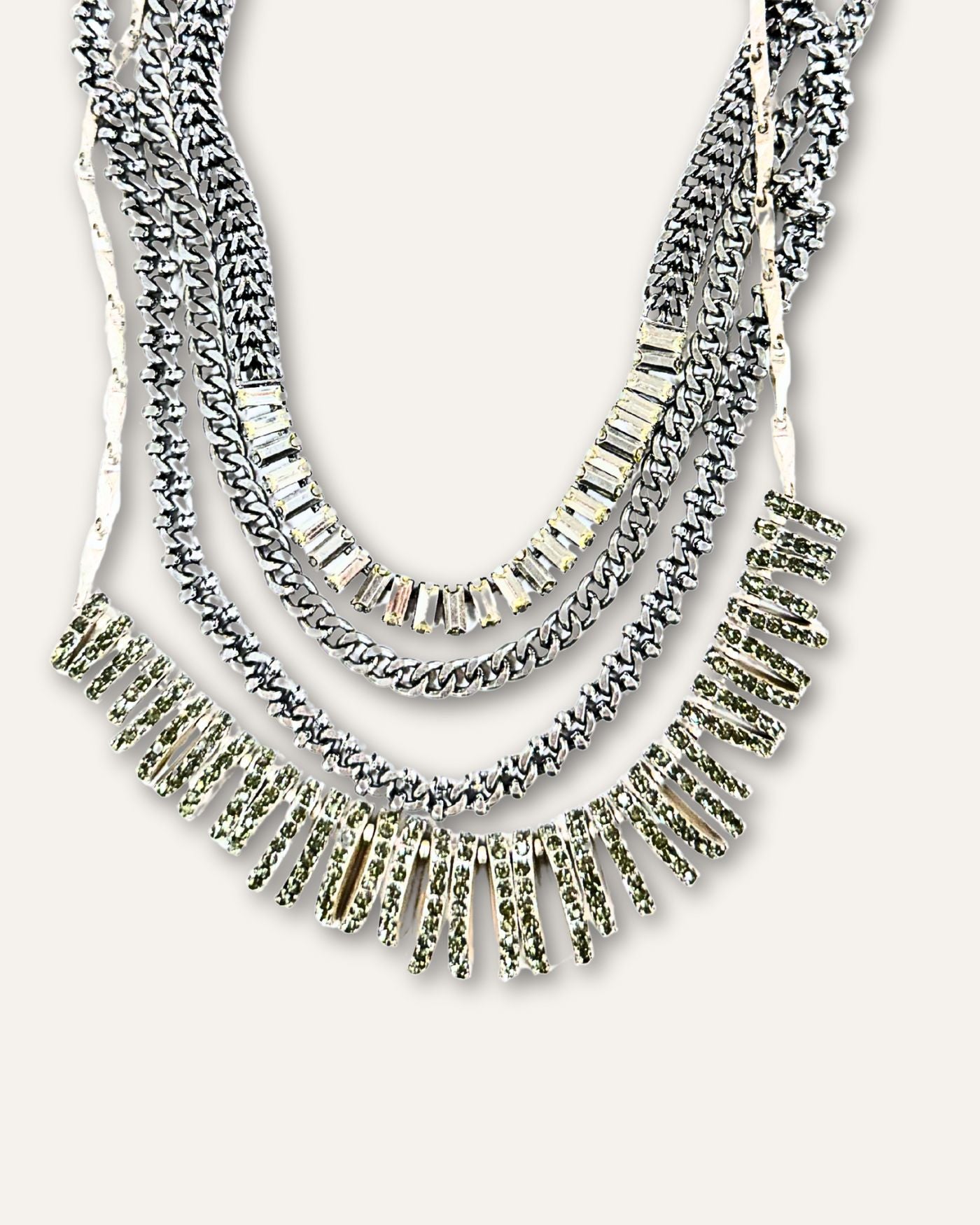 Silver Crystal Versatile Statement Necklace