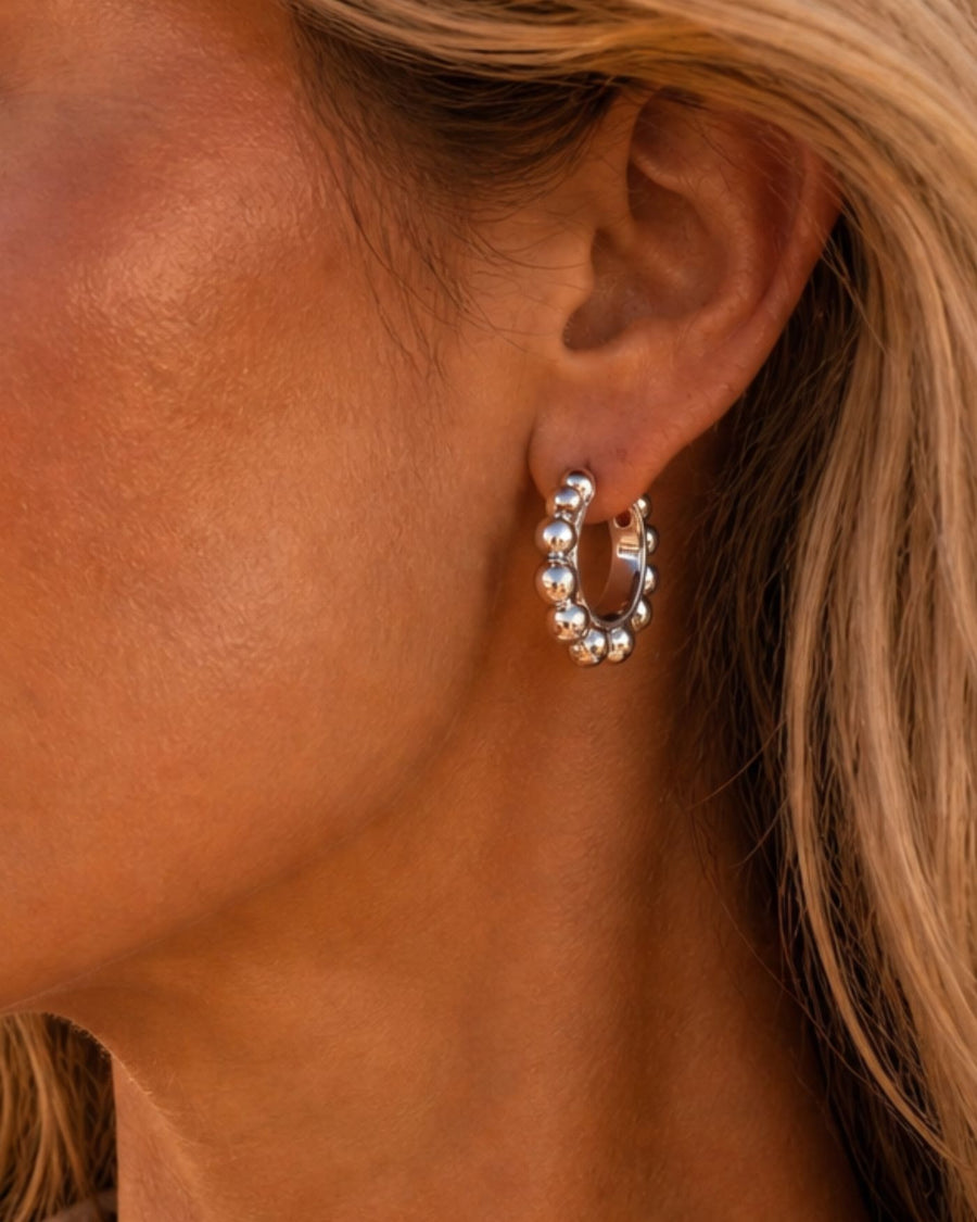 Sienna Hoop Earrings in Silver