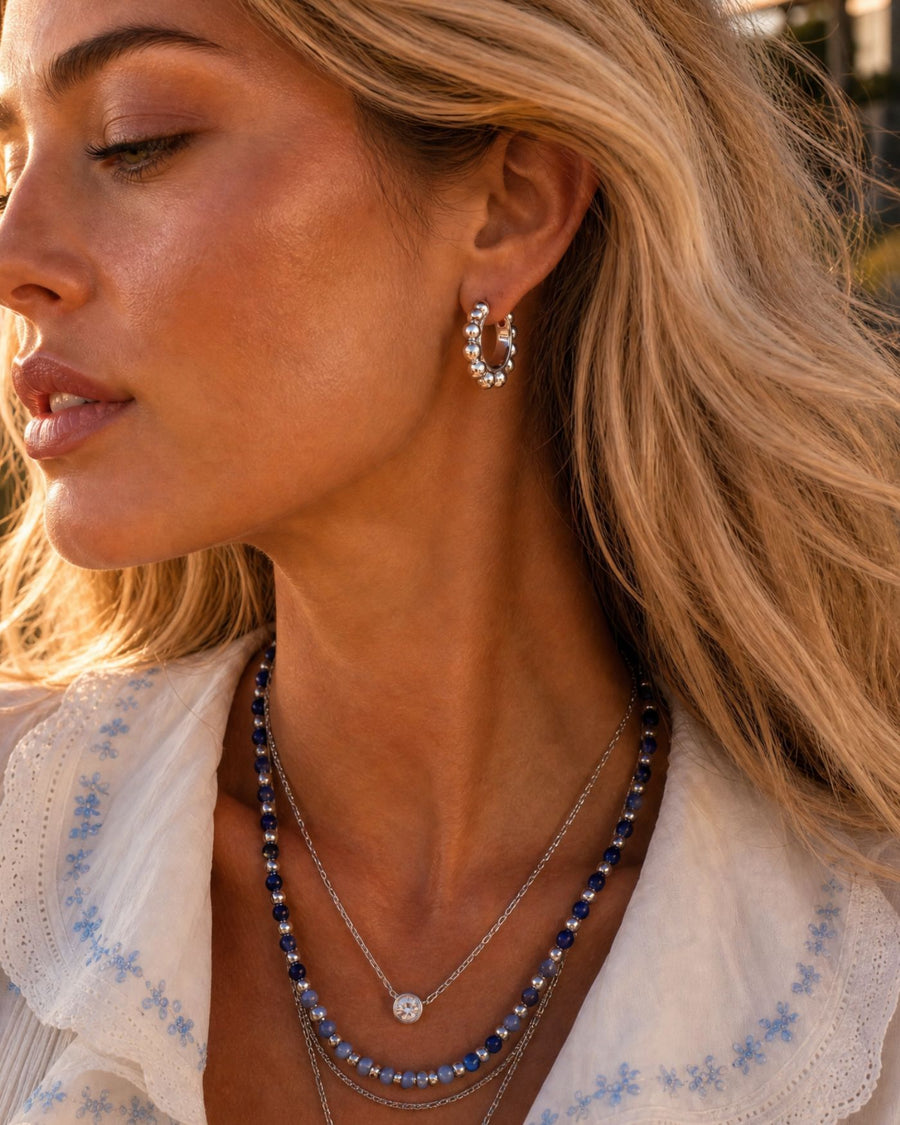 Sienna Hoop Earrings in Silver