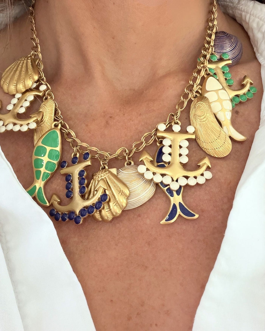 Never Released! Nautical Statement Necklace| Blue + Green