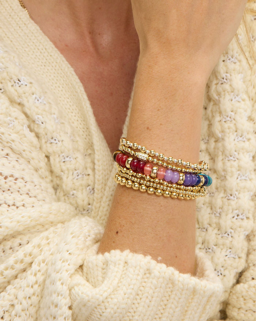 Rainbow Beaded Candy Stretch Bracelet