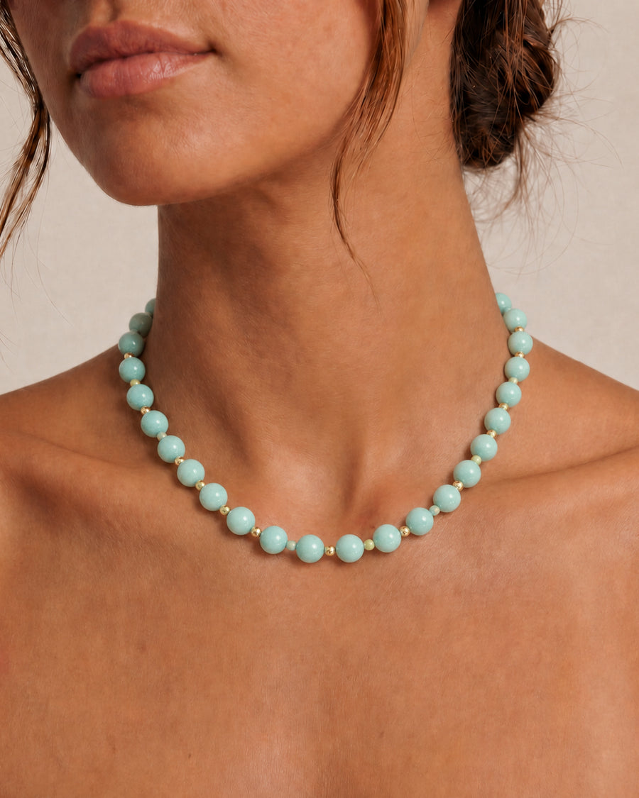 Dot Necklace in Amazonite