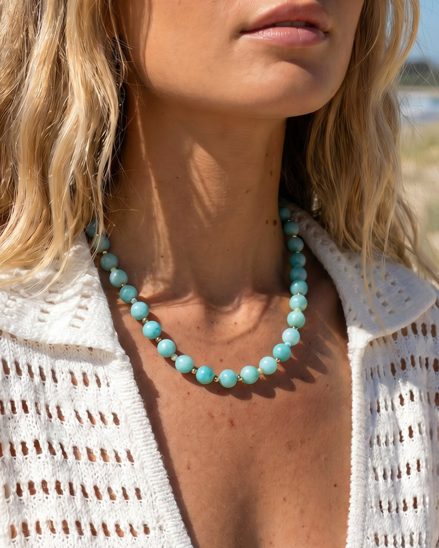 Dot Necklace in Amazonite