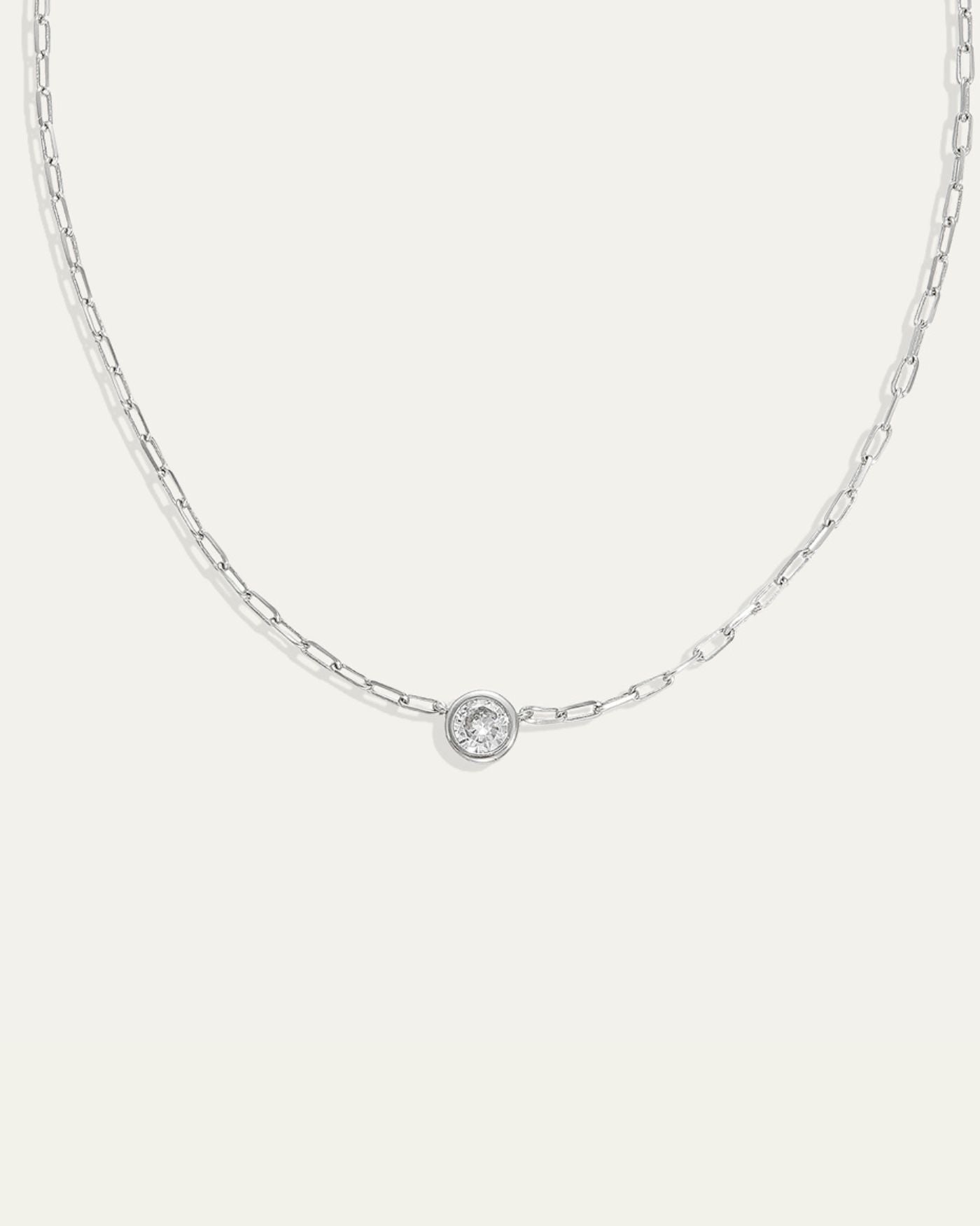 Ava Paperclip Necklace Diamond