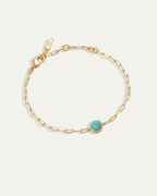 Ava Paperclip Bracelet in Turquoise