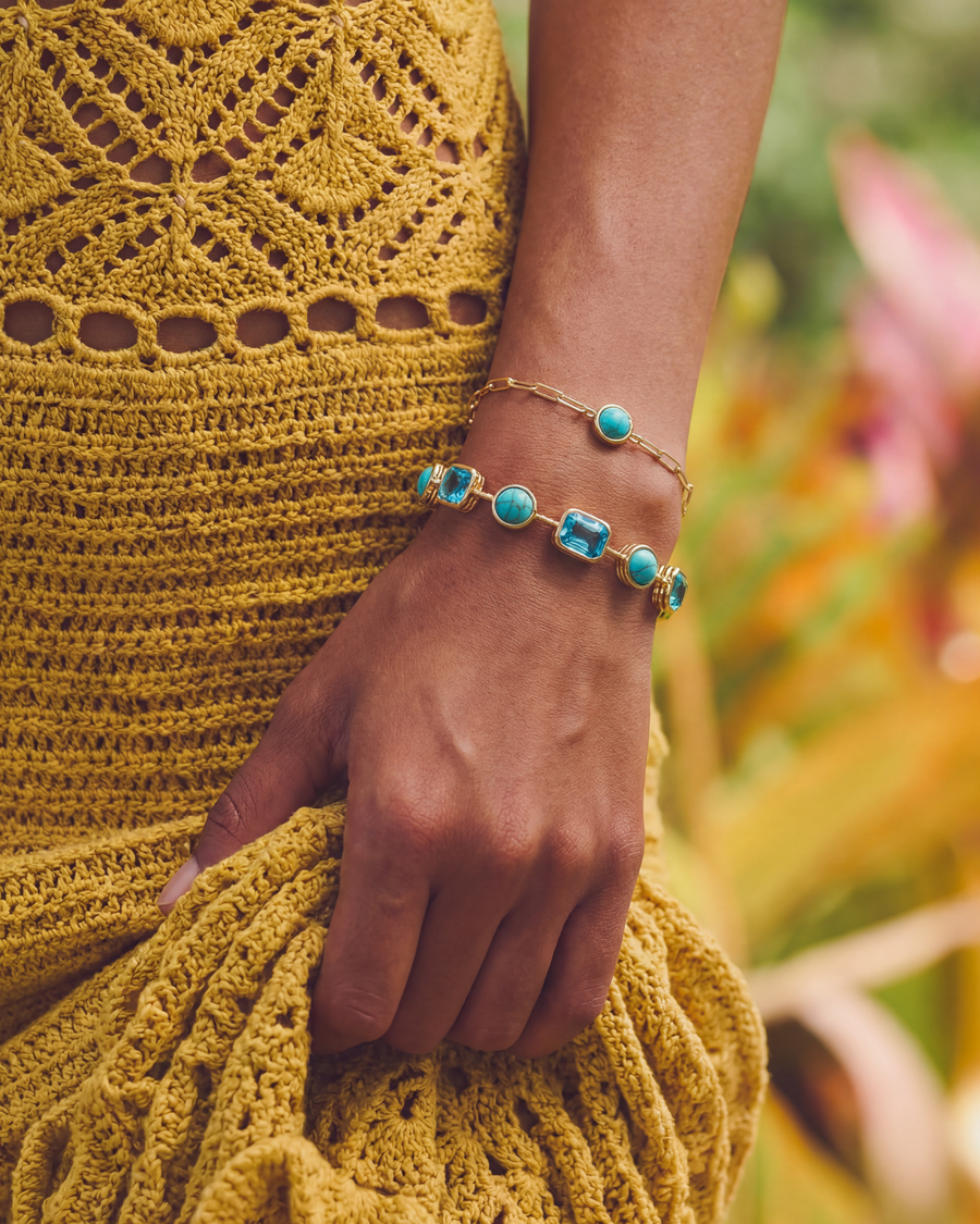 Ava Paperclip Bracelet in Turquoise – Stella & Dot