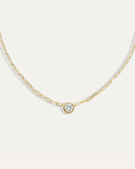 Ava Paperclip Necklace in Diamond