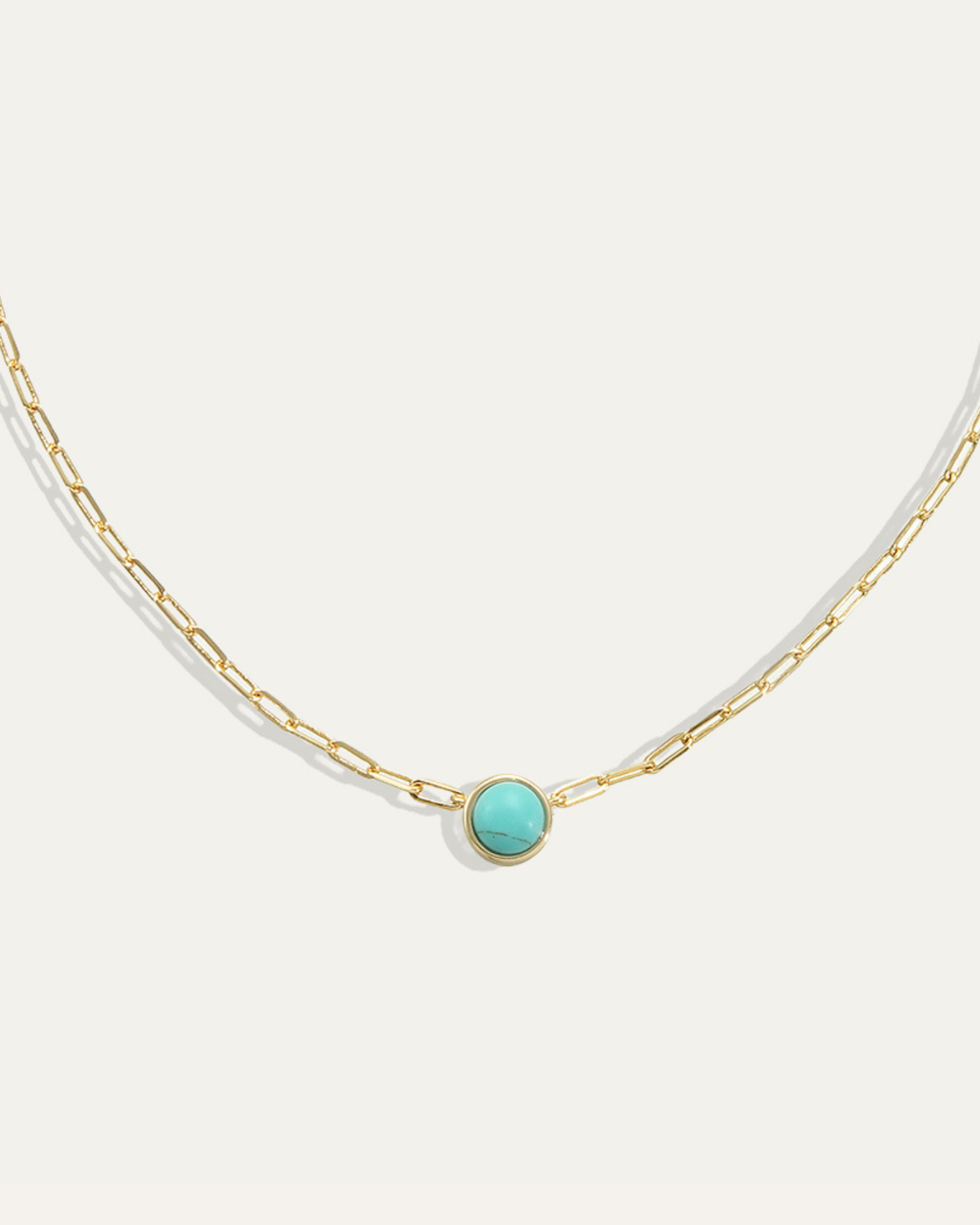 Ava Paperclip Necklace in Turquoise