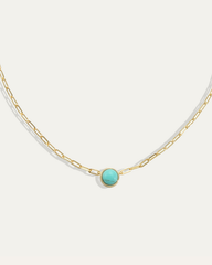 Ava Paperclip Necklace in Turquoise