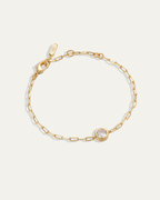 Ava Paperclip Bracelet in Diamond