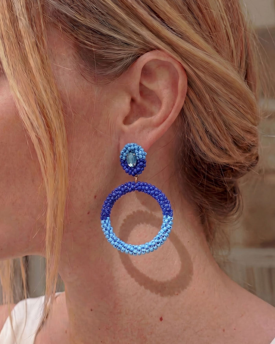 Azure Beaded Convertible Statement Earrings