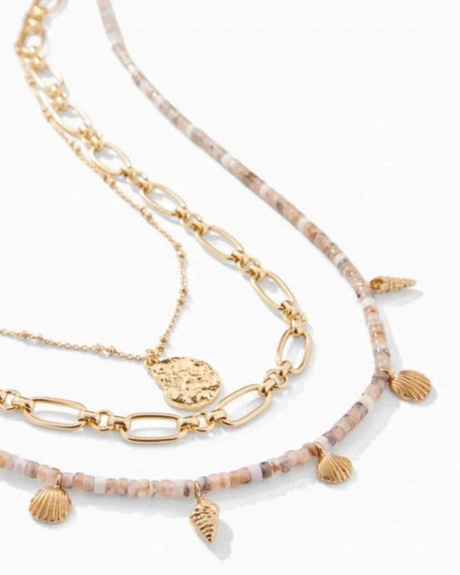 Beach Triple Strand Necklace