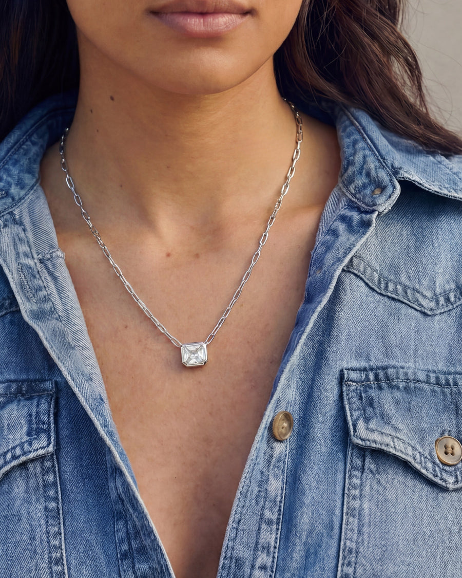 Bezel Set Essential Necklace