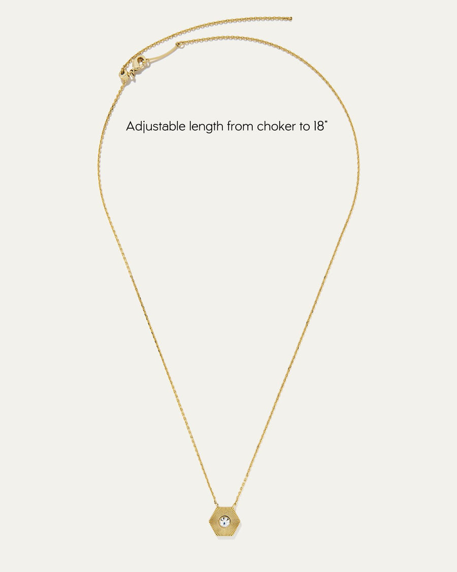 Power Stone Pendant Adjustable Necklace | Silver Pearl