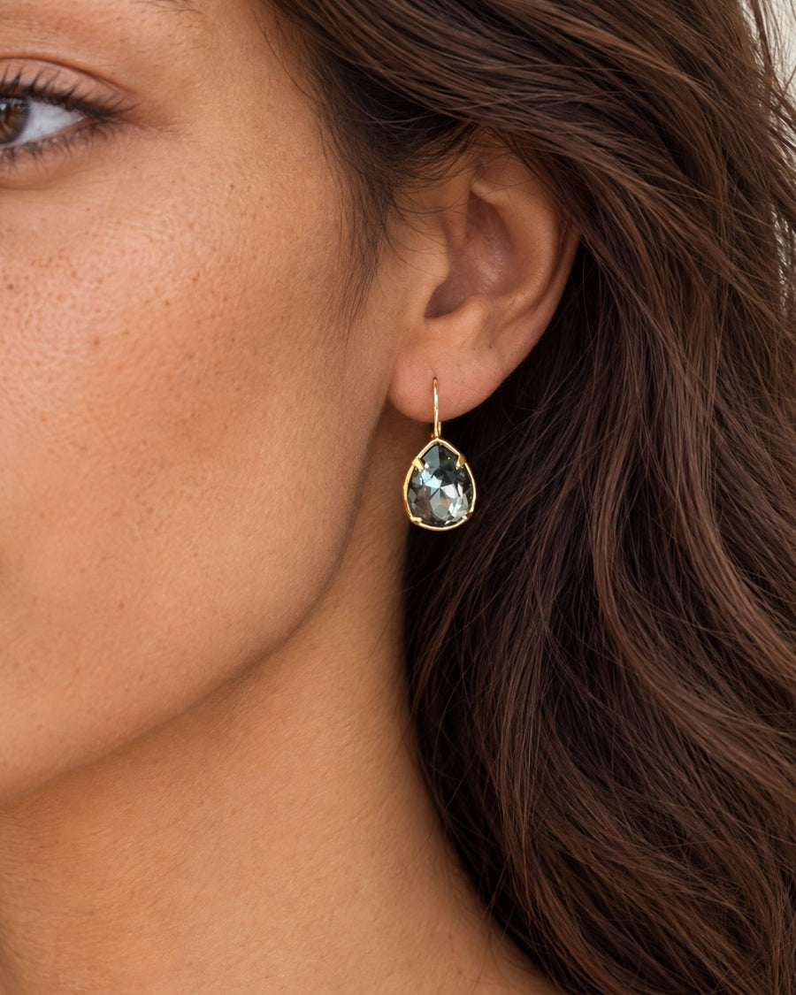 Pear Drop Earrings in Black Diamond