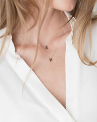 Covet 14kt Black Diamond Pavé Initial Letter Necklace - Final Sale