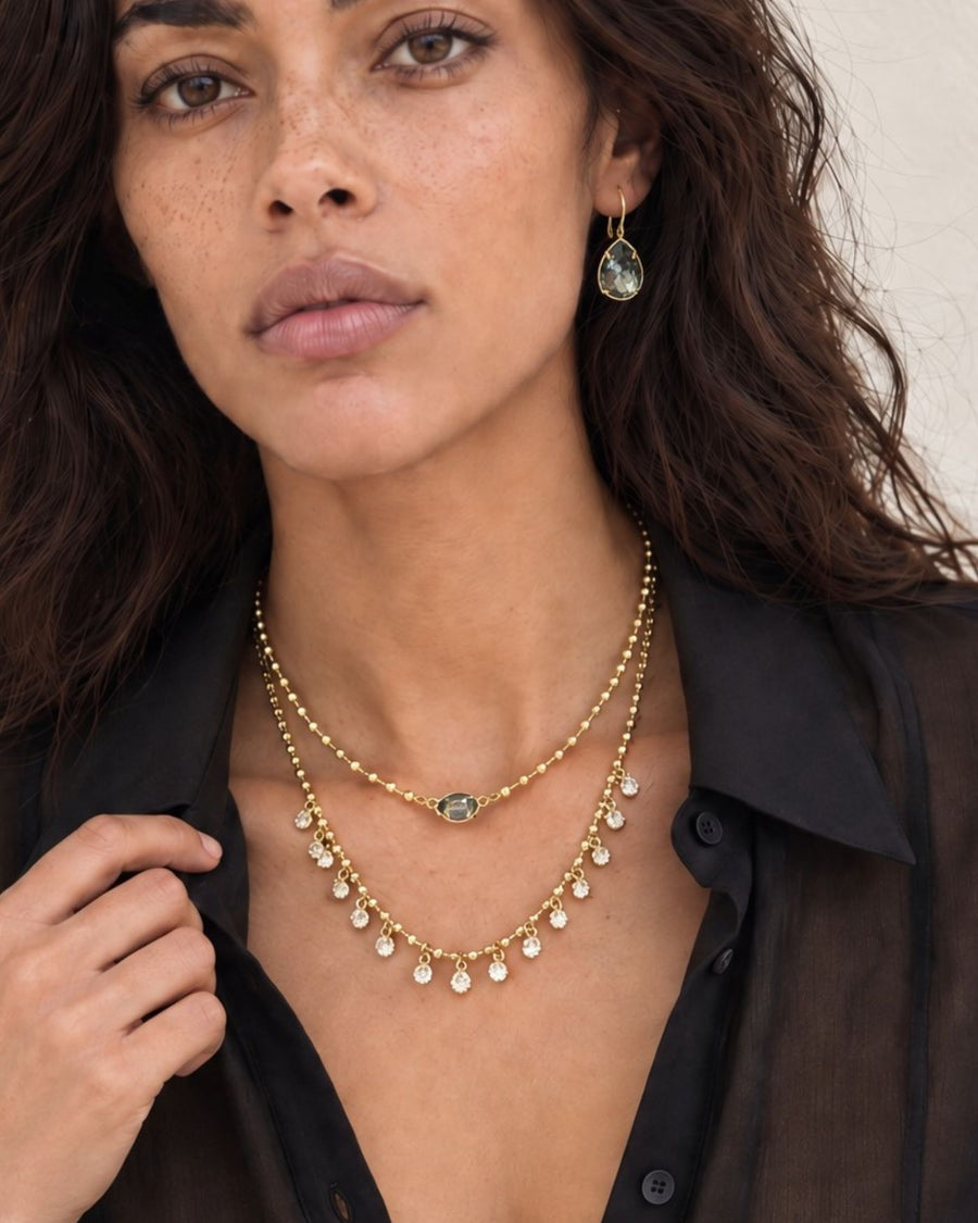 Sienna Pear Necklace in Black Diamond