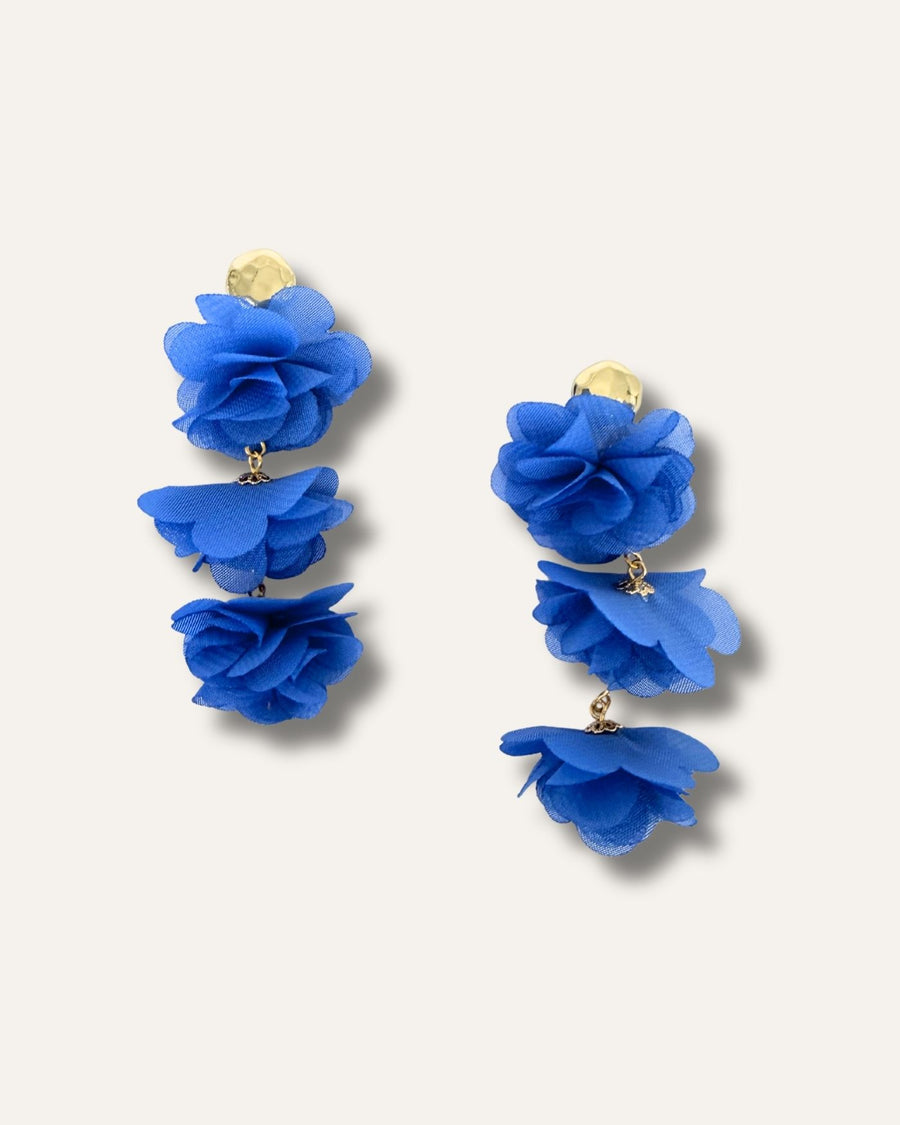 Never Released! Blue Bloom Drop Statement Earrings