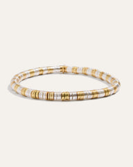 Boho Beaded Stretch Bracelets | Gold + Silver