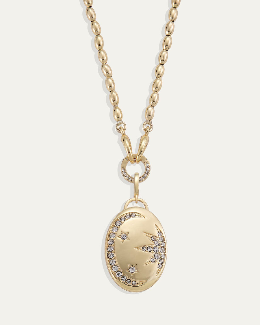 Celestial Oval Locket Charm