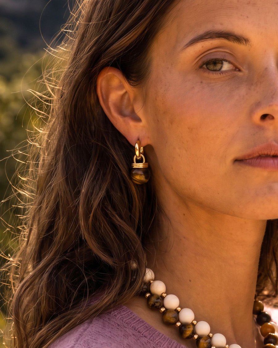 Celeste Earrings in Tiger's Eye