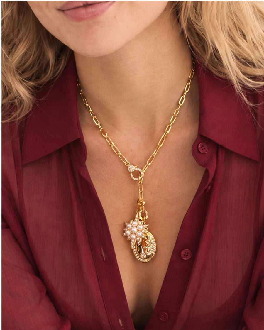 Celestial Oval Locket Charm
