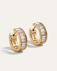 Channel Set Huggie Earrings