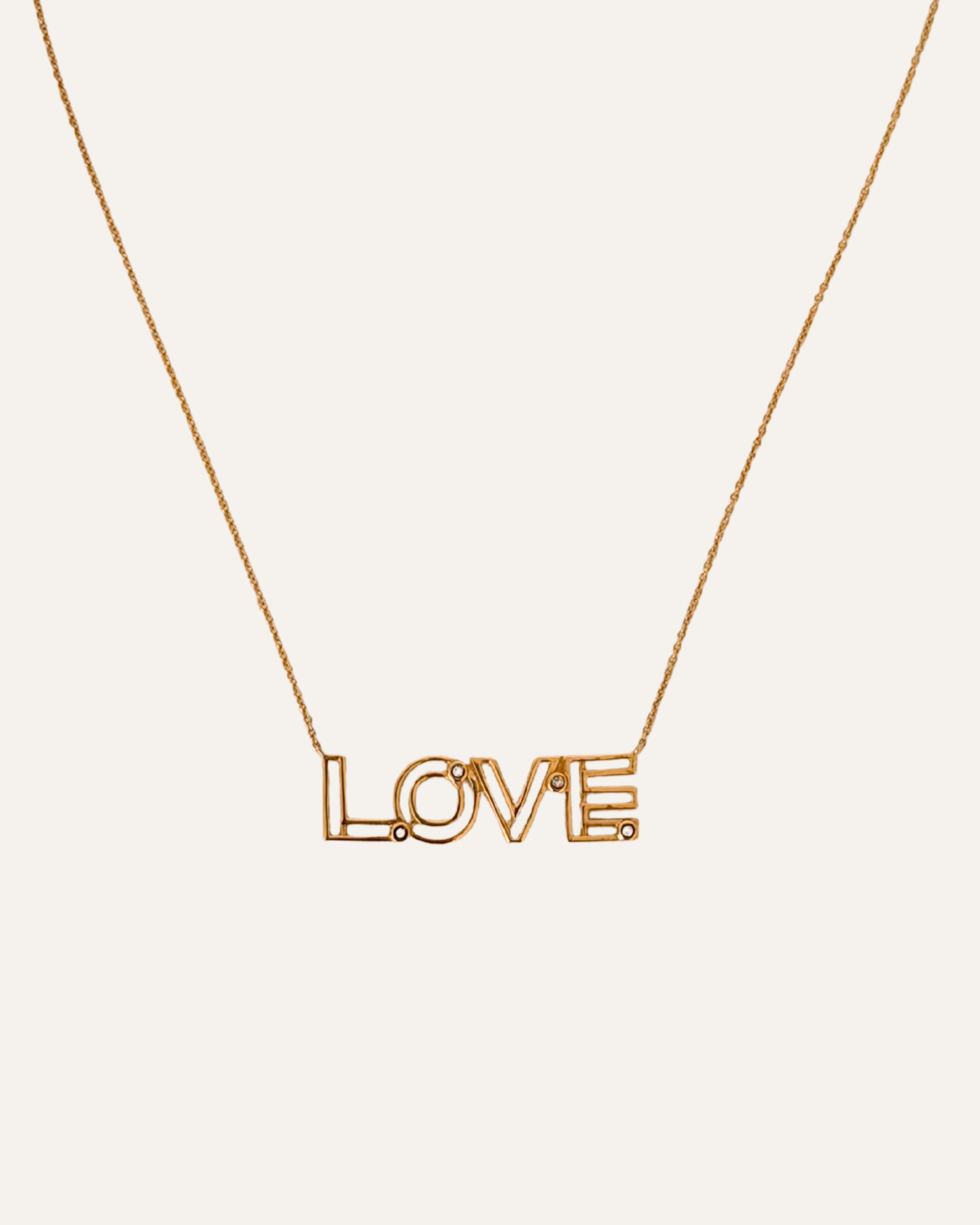 10kt Gold & Diamond LOVE Necklace