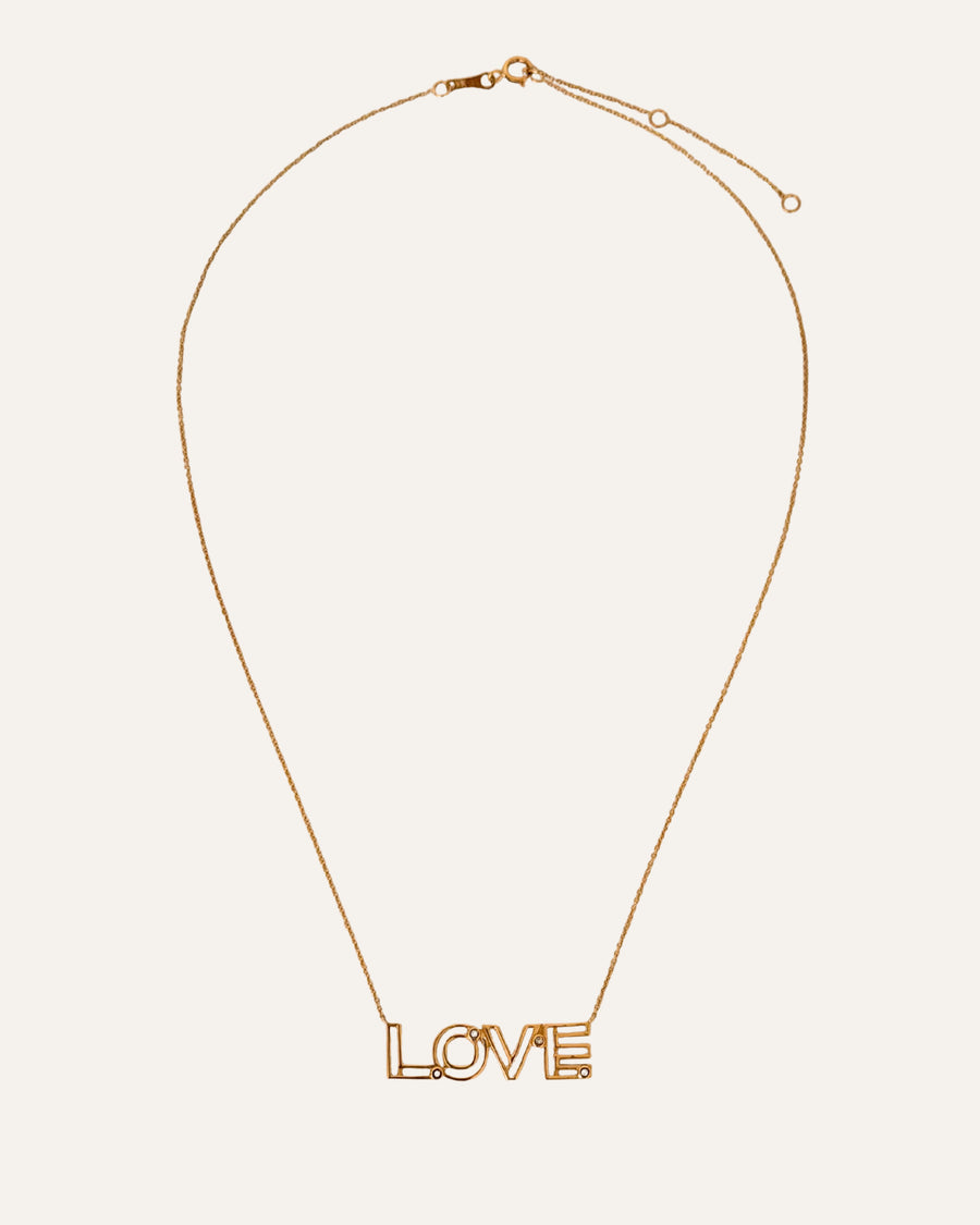 10kt Gold & Diamond LOVE Necklace