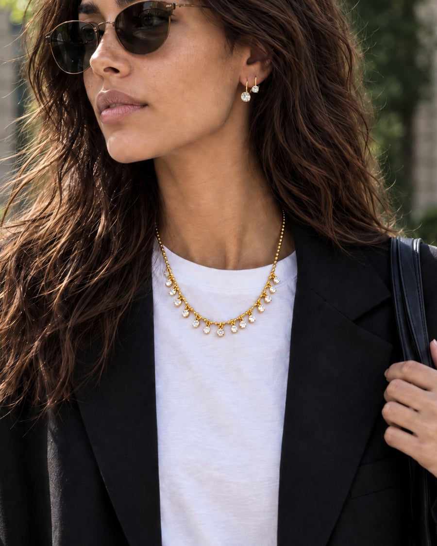 Diamond Fringe Earring Set