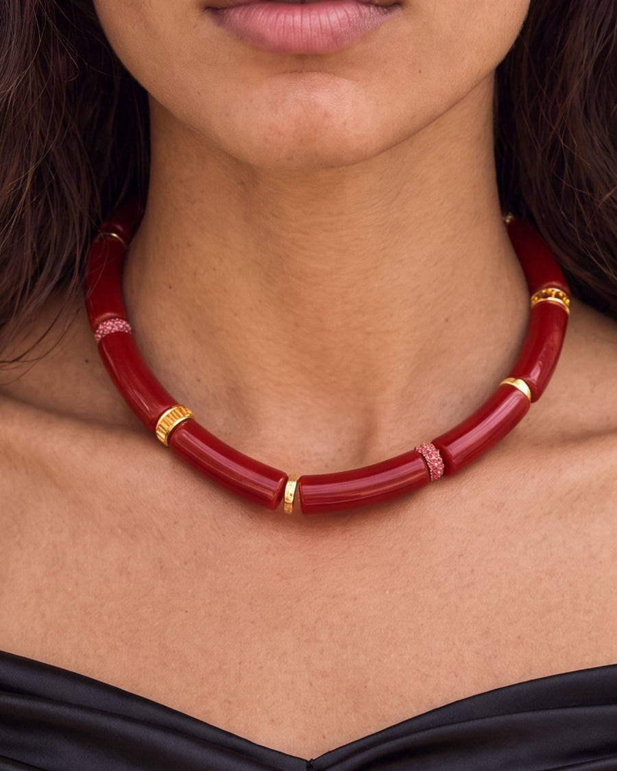 Diana Collar Necklace in Red
