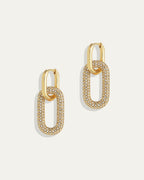 Reversible Pavé Link Earrings