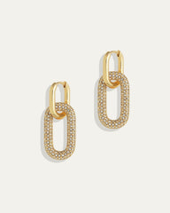 Reversible Pavé Link Earrings