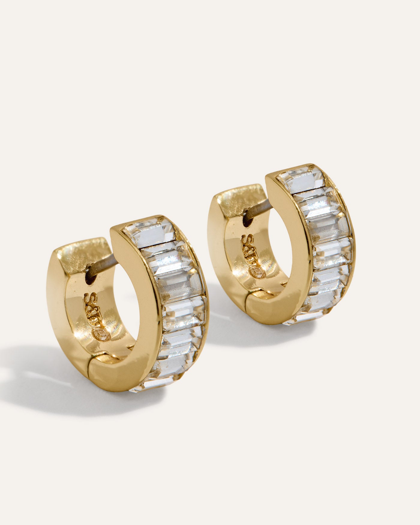 Mini Channel Set Huggie Earrings