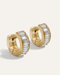 Mini Channel Set Huggie Earrings